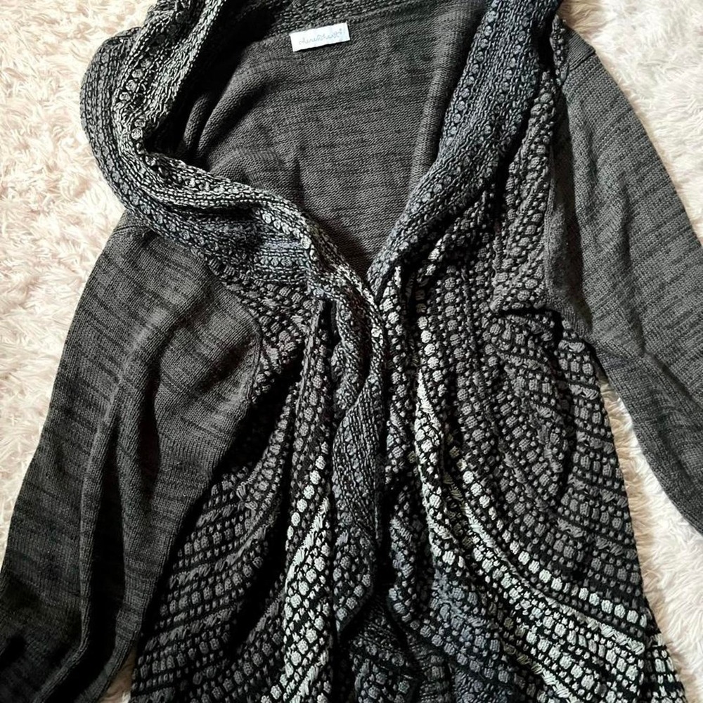 Slouchy Cozy Gothic Emo Grunge Ruffle Whimsical Cardigan Women's L Witchy Zodiac - Picture 2 of 5